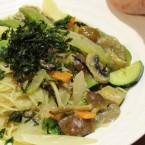 野菜だしと豆乳の具だくさんスープパスタ